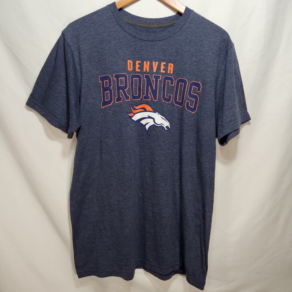 NFL Team Apparel Denver Broncos Football Mens T-Shirt Size Large Blue